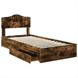  Krevet s od storage s uzglavljem Dimljeni hrast 100 x 200 cm | shoptok.hr