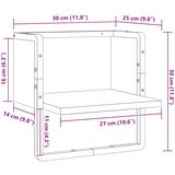  Zidna polica s prečkom crna 30x25x30 cm | shoptok.hr