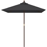  Vrtni suncobran s drvenim stupom crni 198 x 198 x 231 cm | shoptok.hr