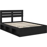  Krevetna konstrukcija Crna 160 x 200 cm Čvrsto borovo drvo | shoptok.hr