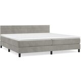 The Living Store Box spring postelja z vzmetnico svetlo siva 200x200 cm žamet - Box Spring Postelja, (21492653) | Shoptok.si