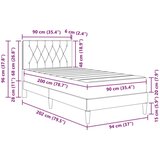  Okvir kreveta s madracem Tamno siva 90 x 200 cm Baršun | shoptok.hr