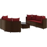  7-dijelni set vrtnih sofa od poliratana s jastucima smeđi | shoptok.hr