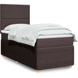 vidaXL Krevet s oprugama i madracem tamnosmeđi 90 x 200 cm od tkanine | shoptok.hr