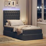  LED krevet za pohranu s madracem Tamnosiva 90 x 200 cm Baršun | shoptok.hr