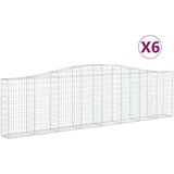 vidaXL Lučne gabionske košare 6 kom 400x30x100/120cm pocinčano željezo | shoptok.hr