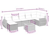  8-dijelni set vrtnih sofa s jastucima bež od poliratana | shoptok.hr