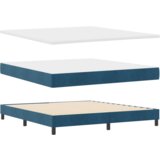 Box Spring Krevet s Madracem &amp LED Tamnoplavi 180x200 cm Baršun | shoptok.hr