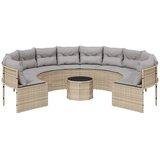  Vrtna sofa sa stolom i jastucima okrugla bež od poliratana | Eponuda.com
