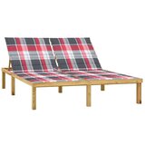  Dvojni ležalnik z blazinami impregnirana borovina | Shoptok.si