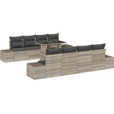  Sjedeća garnitura za vrt 9 kom. Svijetlo siva i tamno siva Svjetlosiva 294 x 62 x 85 cm | shoptok.hr