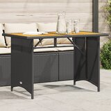  Vrtni stol s drvenom pločom crni 110 x 68 x 70 cm od poliratana | shoptok.hr
