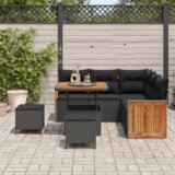 8 dijelni set vrtne sofe s jastučićima crni poli ratan akacija | shoptok.hr