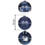  Set Božićnih Kuglica Plave Boje 15 cm - 3 Komada | shoptok.hr