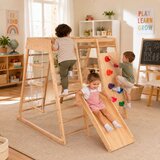 Ginger Home Детска Дървена Катерушка Пързалка, Стълби и Стена за Катерене, 119.5x109.5x119.5 см | shoptok.hr