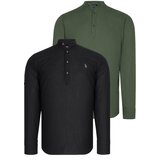Dewberry DOUBLE SET G783 JUDGE COLLAR SHIRT-BLACK-KHAKI | shoptok.hr