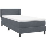 Box Spring krevet s madracem tamno sivi 80x210 cm baršun | shoptok.hr
