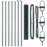 vidaXL Set ograjnih stebrov Set 2 Zelen Jeklo, PVC 10 x 1 m Močan | Shoptok.si