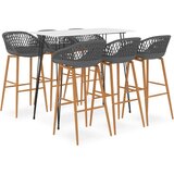 vidaXL Barska garnitura 7-delna bela in siva, (21001563) | Shoptok.si