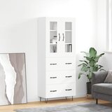  Visoka komoda bijela 69,5x34x180 cm konstruirano drvo Slike
