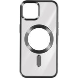 AVIZAR Silikonski ovitek MagSafe iPhone 15 Plus Chrome, serija ChroCam - crn, (20834328) Cene