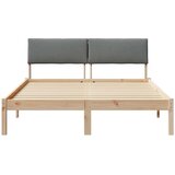  Okvir kreveta smeđe i tamnosivo 140 x 200 cm Masivna borovina | shoptok.hr