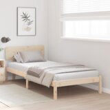 vidaXL Krevetna konstrukcija s uzglavljem 75x190 cm od čvrste borovine | shoptok.hr
