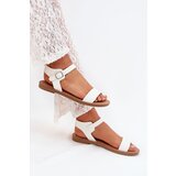 Boto Women's sandals on flat heel eco leather white Kivara | Shoptok.si