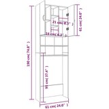 Ormarić za perilicu rublja siva boja betona 64 x 25 5 x 190 cm | shoptok.hr