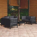 Maison Chic Seti vrtnega pohištva - Vrtna garnitura - Vrtni pohištvo set 7-delna z blazinami trdna borovina, (21801531) | Shoptok.si