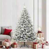 vidaXL Umjetno božićno drvce s rasvjetom i setom kuglica Zelena 210 cm | shoptok.hr