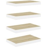 Maison Chic 4 kosi Stenske Police - Viseče police barva hrasta in bela 50x23x3,8 cm MDF, (21758756) Cene