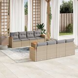  9-dijelni set vrtnih sofa s jastucima bež od poliratana | shoptok.hr
