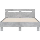  Okvir kreveta s uzglavljem siva boja betona 120x190 cm drveni | shoptok.hr