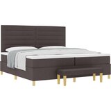 Box Vzmetnica z vzmetnico in klopjo temno rjava 200x200 cm Tkanina, (22083288) | Shoptok.si