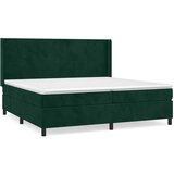  Krevet s oprugama i madracem tamnozeleni 200x200 cm baršunasti | shoptok.hr