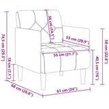 SOFA fotelja s naslonima za ruke svijetlosiva 55 cm baršunasta | shoptok.hr