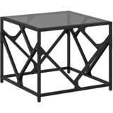  The Living Store Klubska mizica s črno stekleno površino 50x50x41 cm jeklo - Klubska Mizica, (21496491) | Shoptok.si