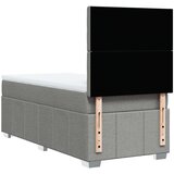 vidaXL Box spring postelja z vzmetnico svetlo siva 80x200 cm blago | Shoptok.si
