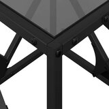 vidaXL Stolić za kavu s crnom staklenom površinom 40x40x41 cm čelik | shoptok.hr