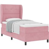 Box Spring Postelja z Blazino Roza 100x200 cm Žamet, (22051574) | Shoptok.si