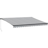 Tenda na ručno uvlačenje antracit i bijela 450 x 350 cm | shoptok.hr