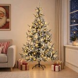  Umjetno božićno drvce s nogom 120 cm 150 LED lampica - Zelena i bijela 120 cm s LED svjetlima Cijene