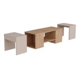 Hanah home Sartos - Atlantic Pine, Beige Atlantic PineBeige Coffee Table Set | ePonuda.com