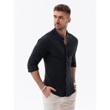 Ombre Men's SLIM FIT shirt in decorative fabric - blue