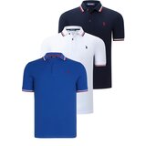 Dewberry TRIPLE SET T8594 MENS T-SHIRT-NAVY BLUE-WHITE-SAKS Cene