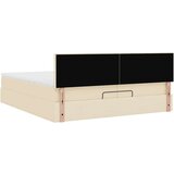  Otomanski okvir kreveta s madracima krem 200x200cm od tkanine | shoptok.hr