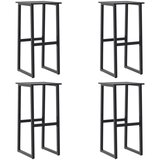 vidaXL barski stolci 4 kom crni 38x38x80 cm od čelika obloženog prahom | shoptok.hr