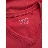 Ombre BASIC men's classic cotton tee-shirt with a crew neckline - red melange | ePonuda.com