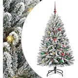 vidaXL Umestno božično drevo Zelena in Bela 150 cm PVC in kovina | Shoptok.si